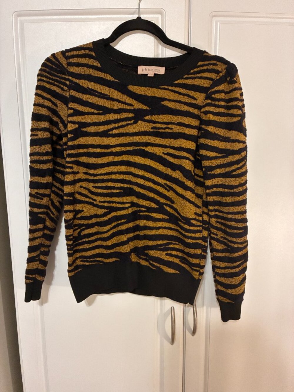 Philosophy Animal Zebra/Tiger Print Sweater (S)